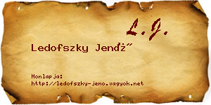 Ledofszky Jenő névjegykártya